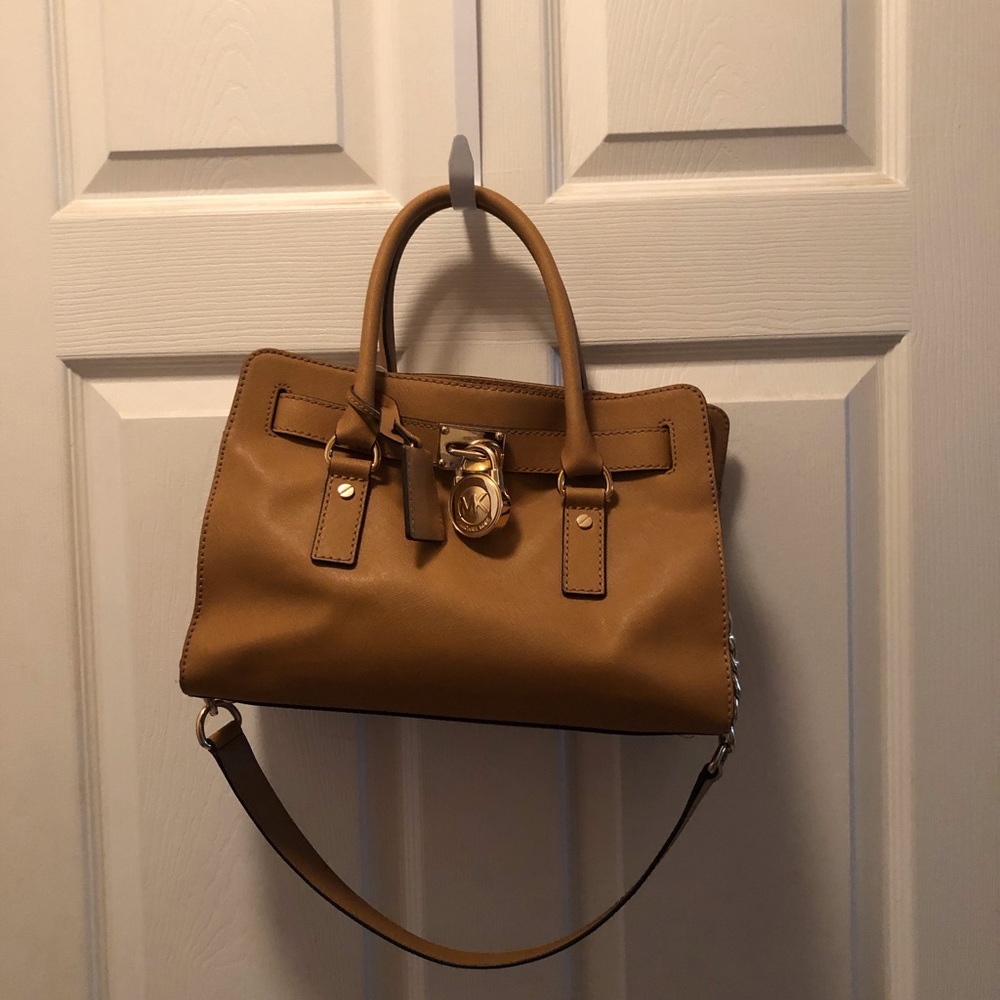 Designer Purse, tan, clutch and strap option